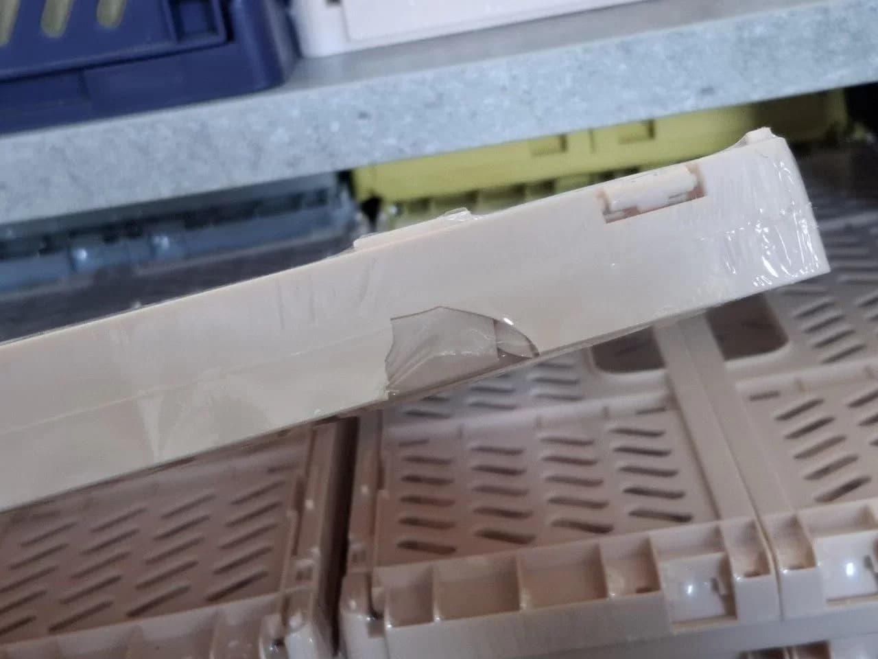 Ящик складной, розовый, с дефектом