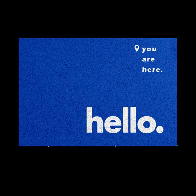 Коврик Hello придверный, синий