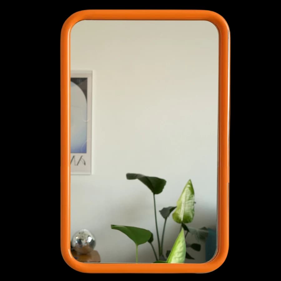 Зеркало на металлической раме 50х80 см, оранжевое