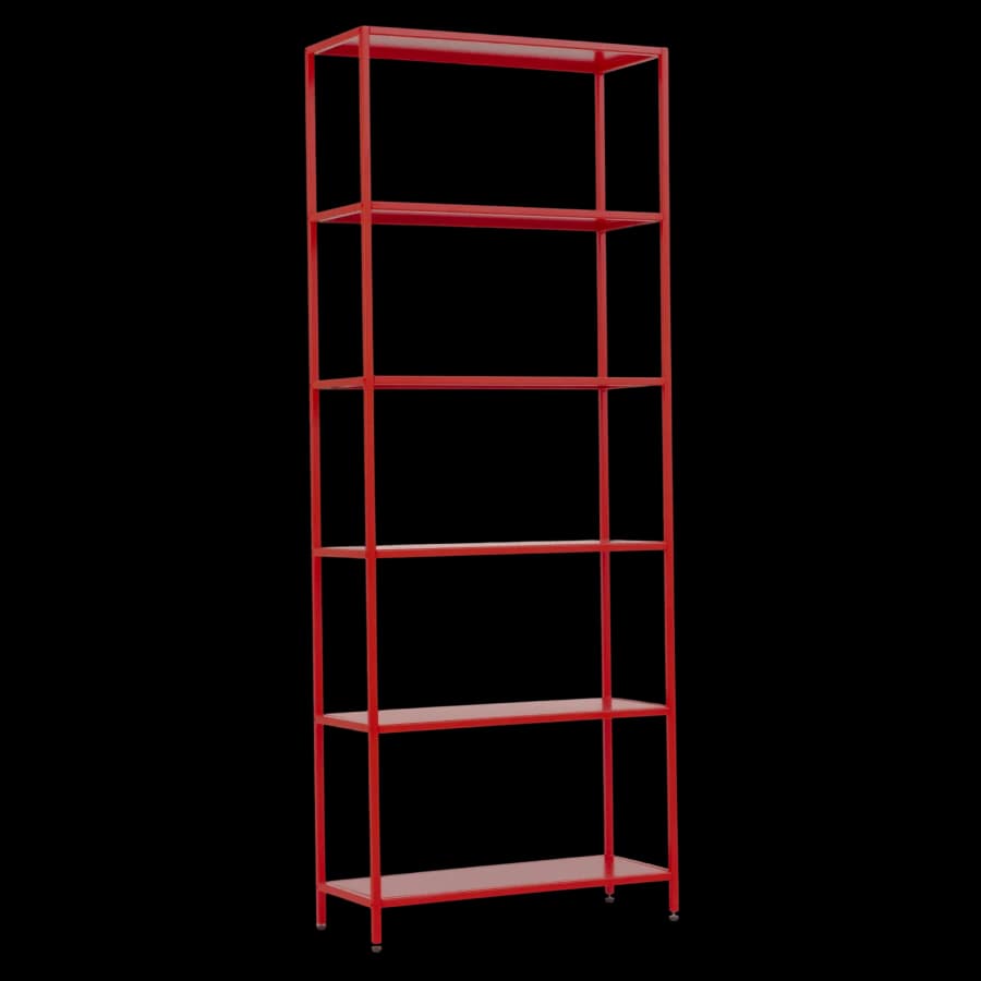 Стеллаж металлический 155х60х25, красный