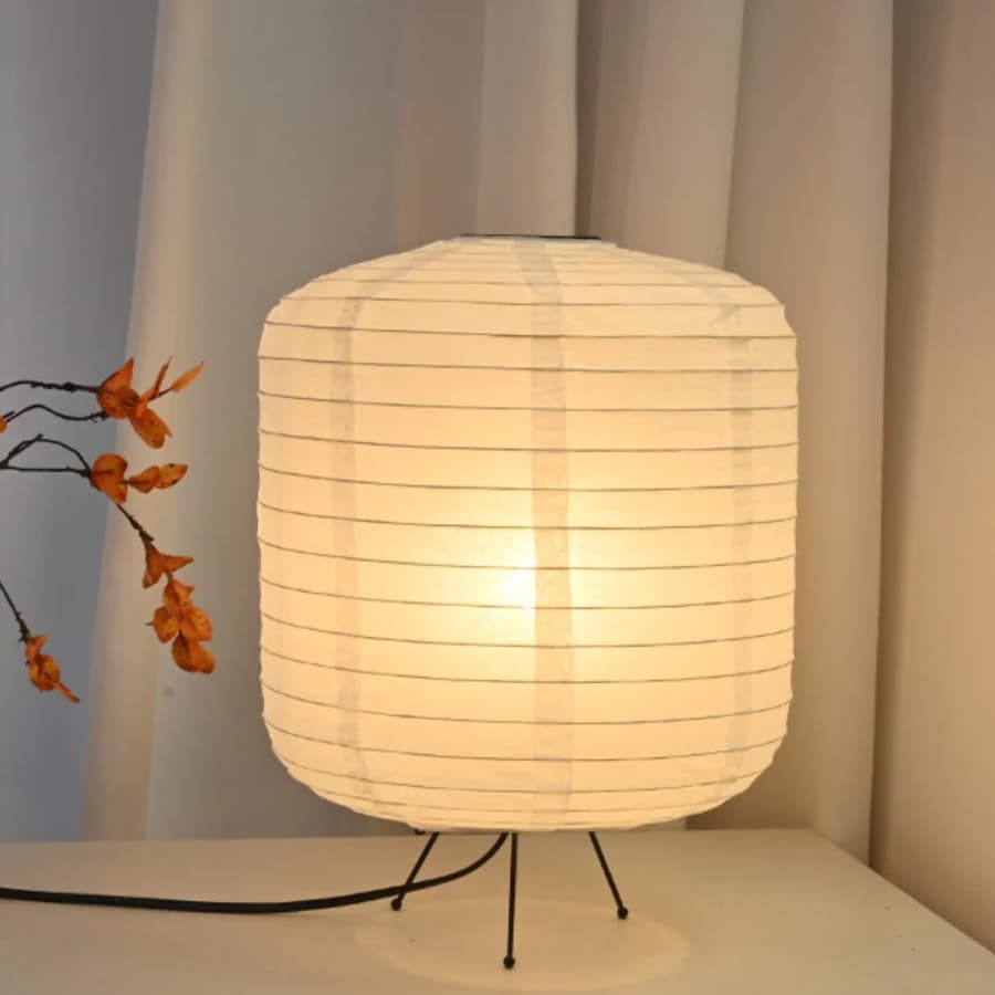 Лампа настольная из рисовой бумаги, цилиндр