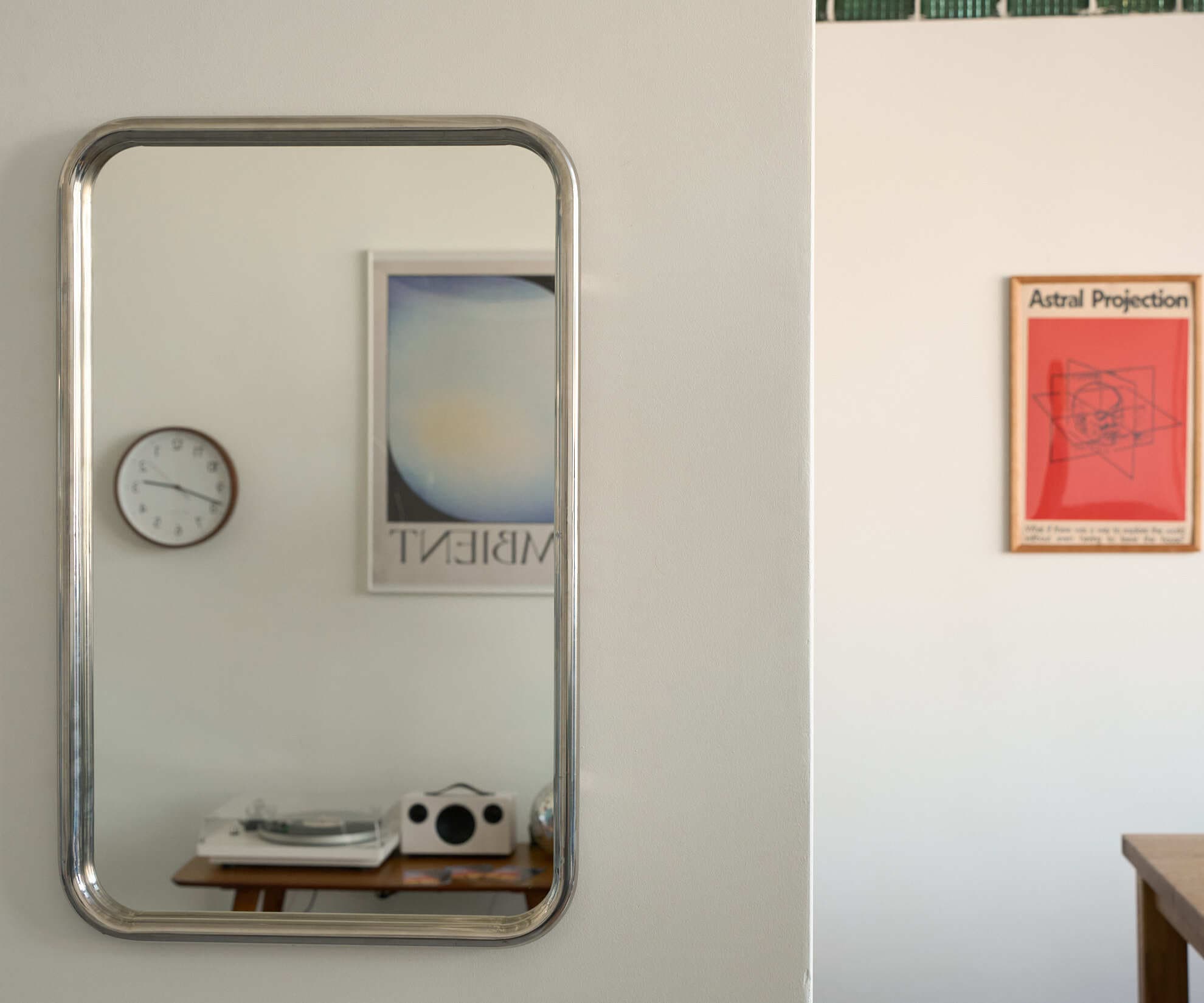 Зеркало на металлической раме 50х80 см, хром