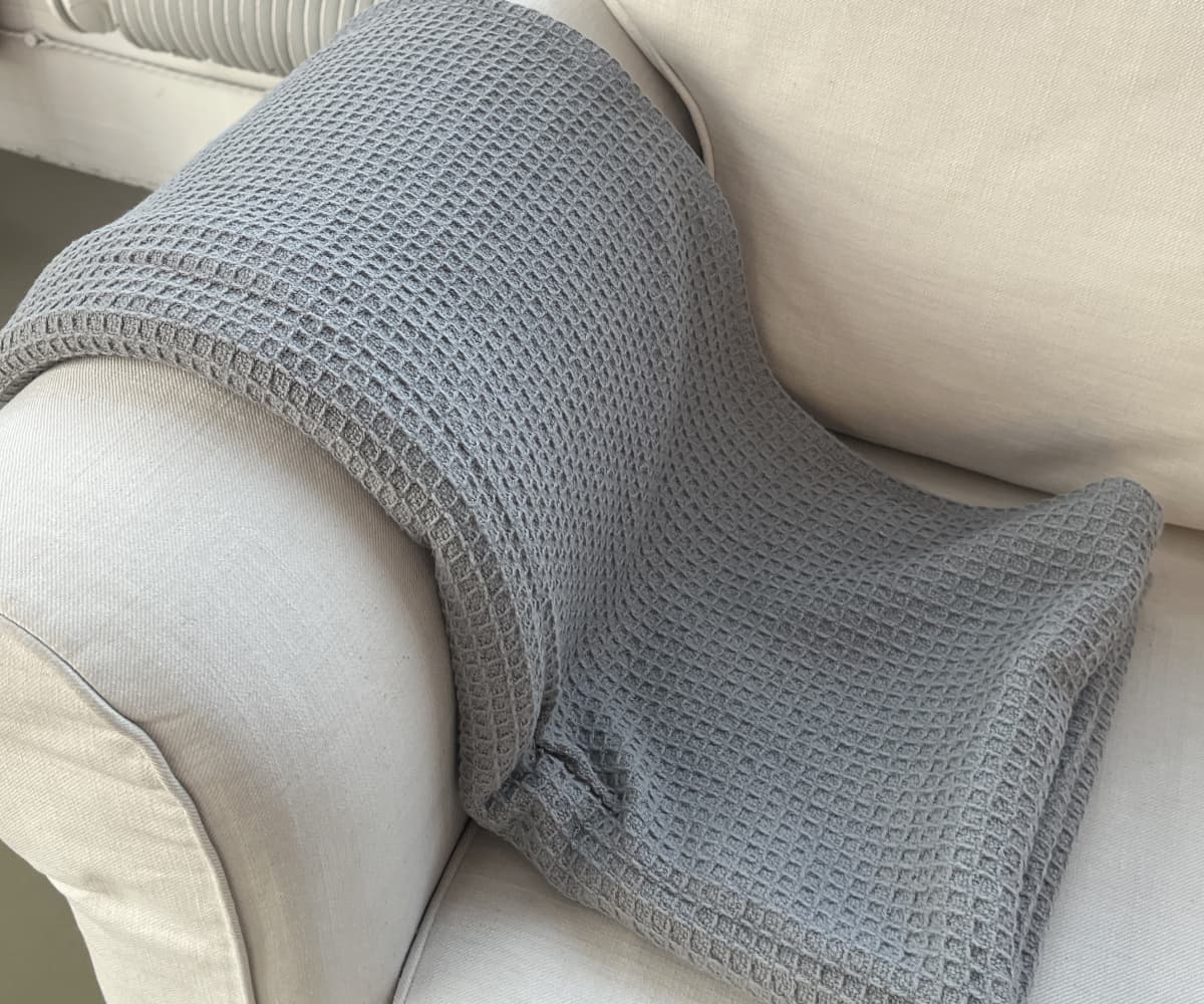 Плед вафельный серый