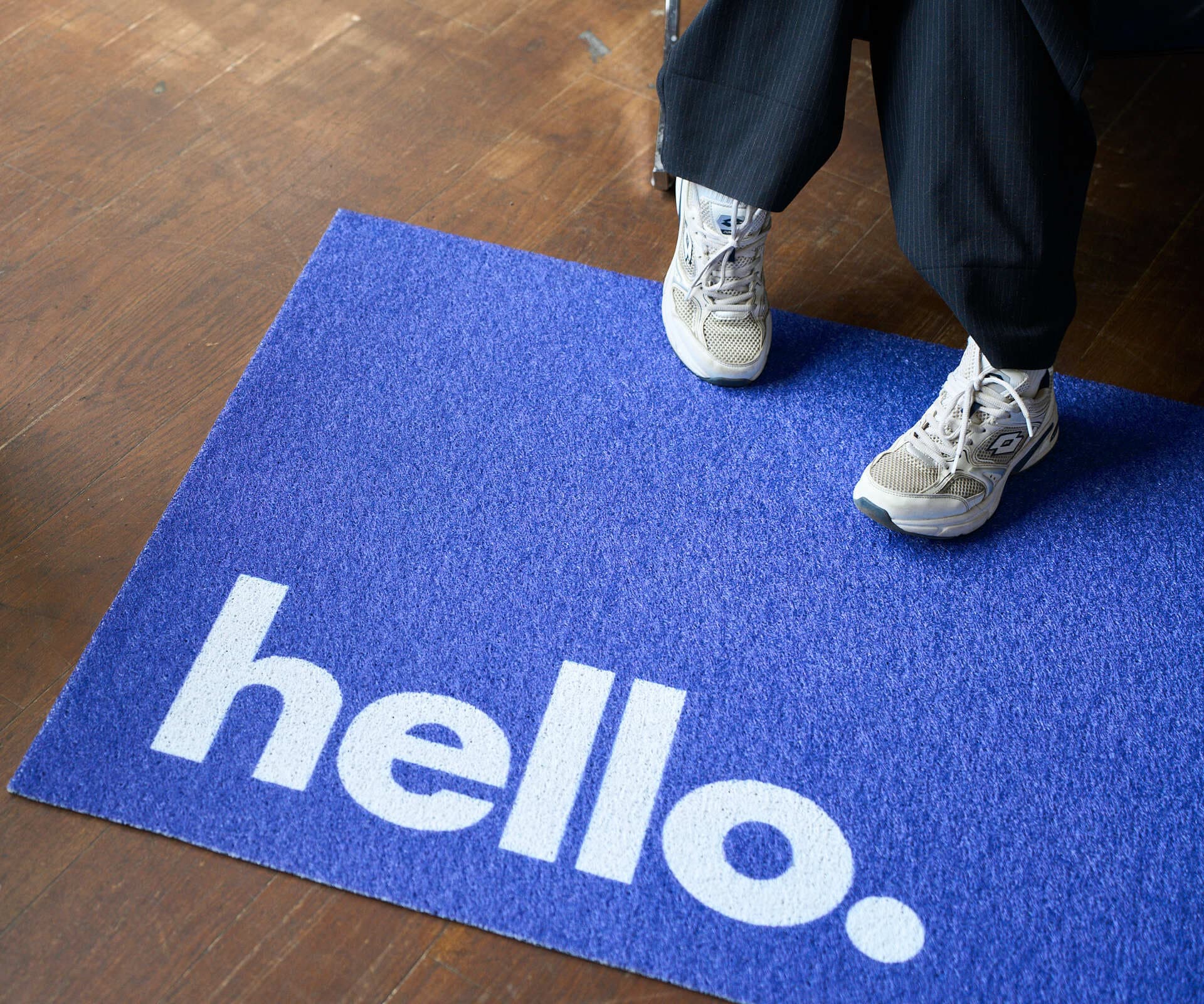 Коврик Hello придверный, синий