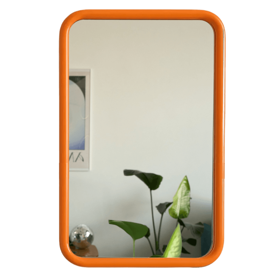Зеркало на металлической раме 50х80 см, оранжевое