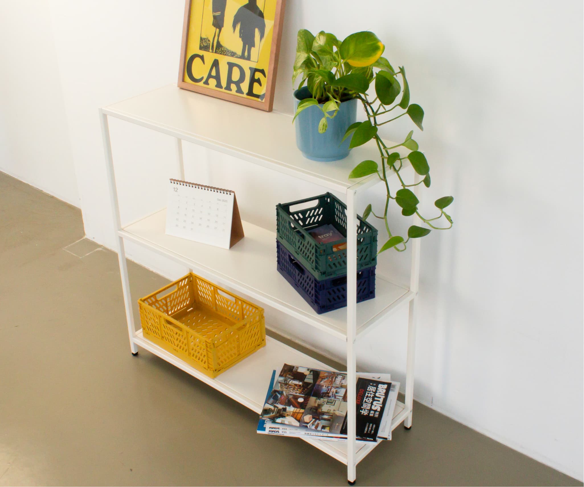 Стеллаж металлический 75х80х25, молочный