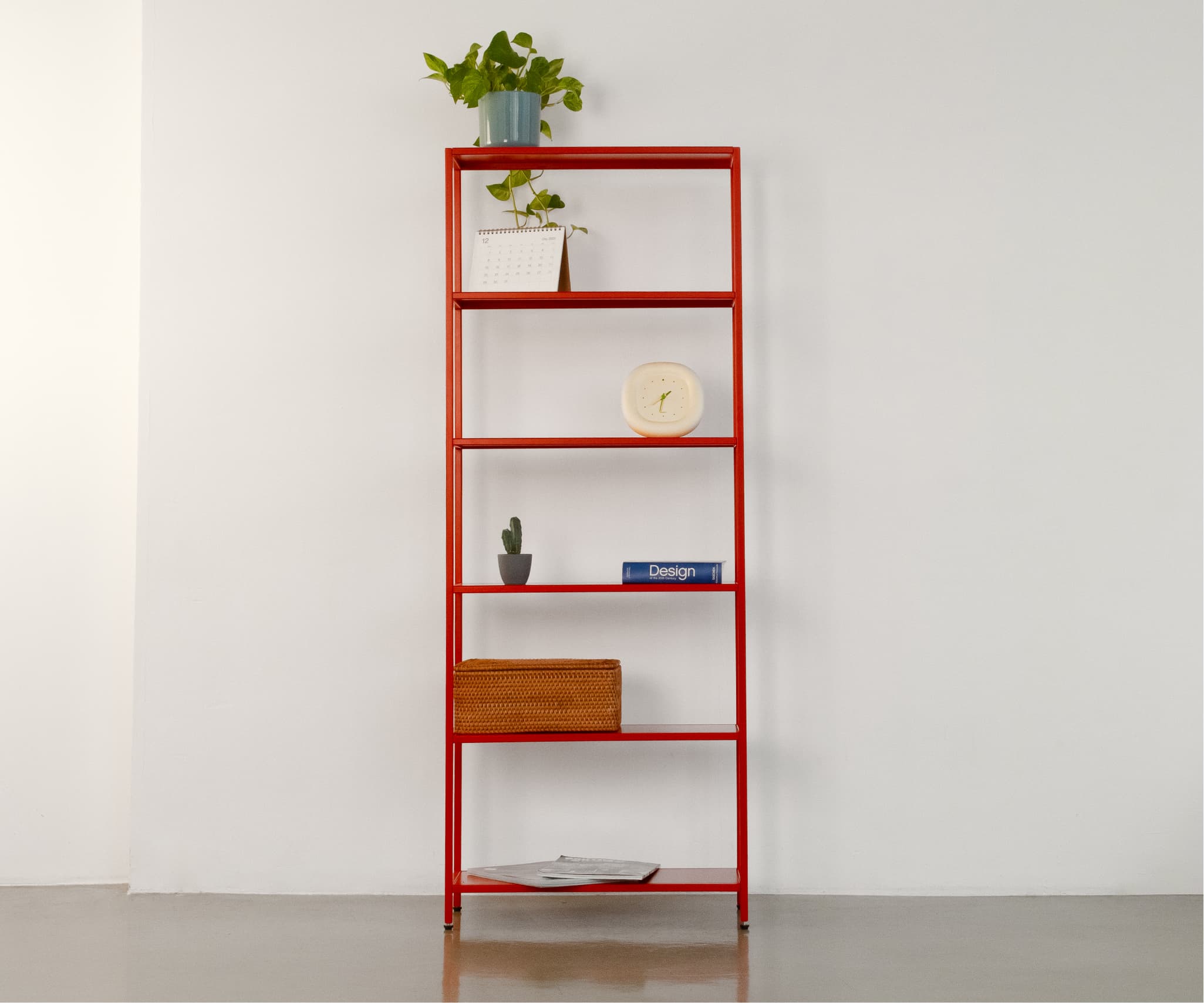 Стеллаж металлический 155х60х25, красный