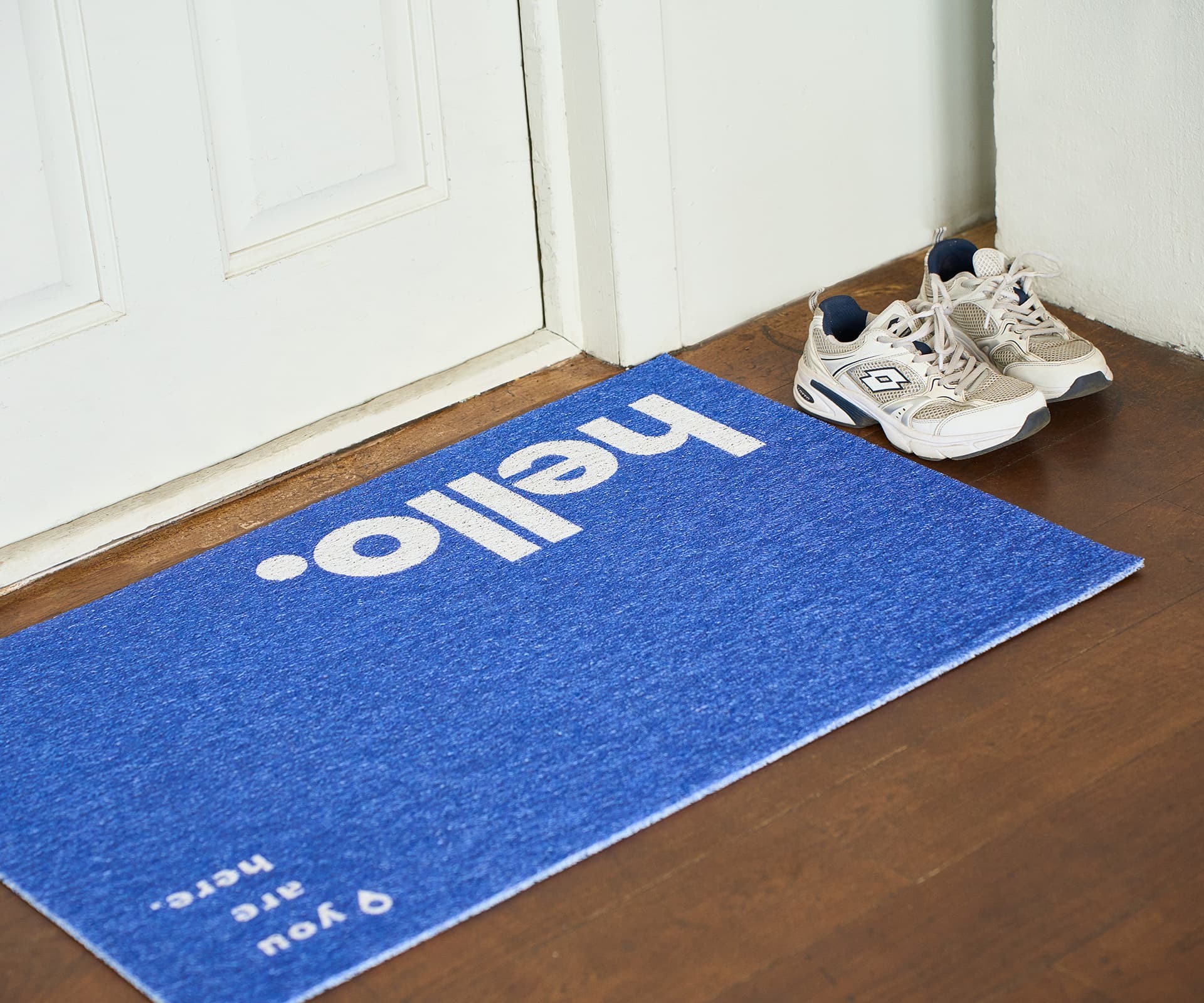 Коврик Hello придверный, синий