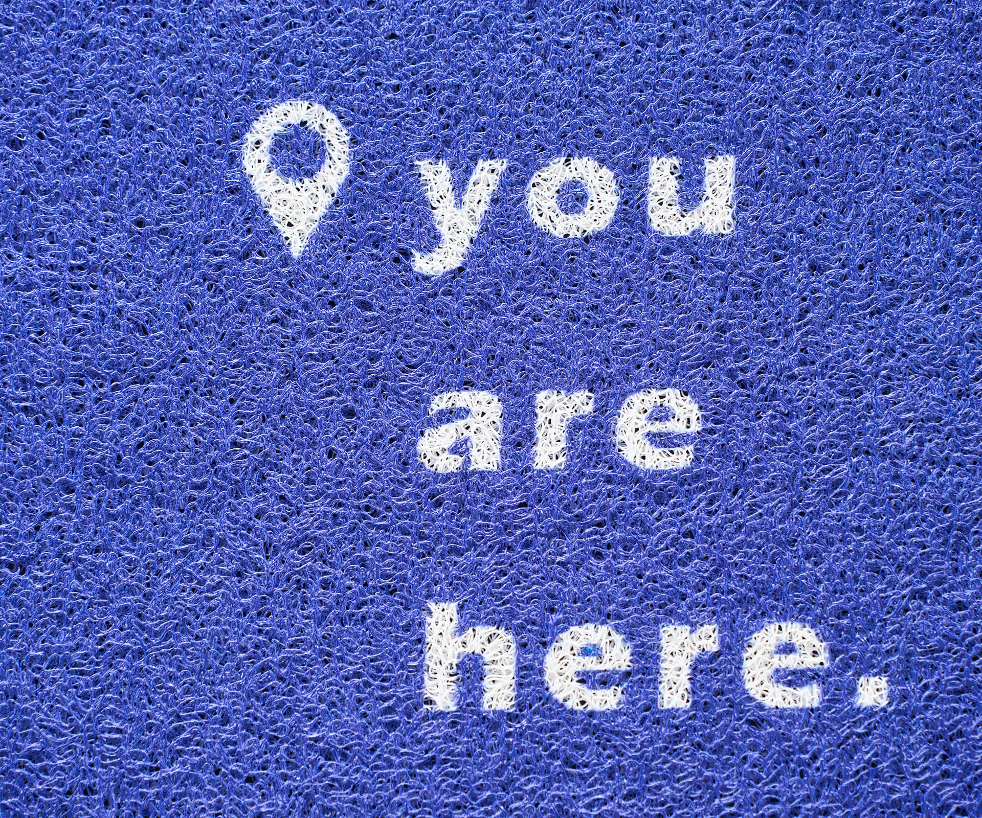 Коврик Hello придверный, синий