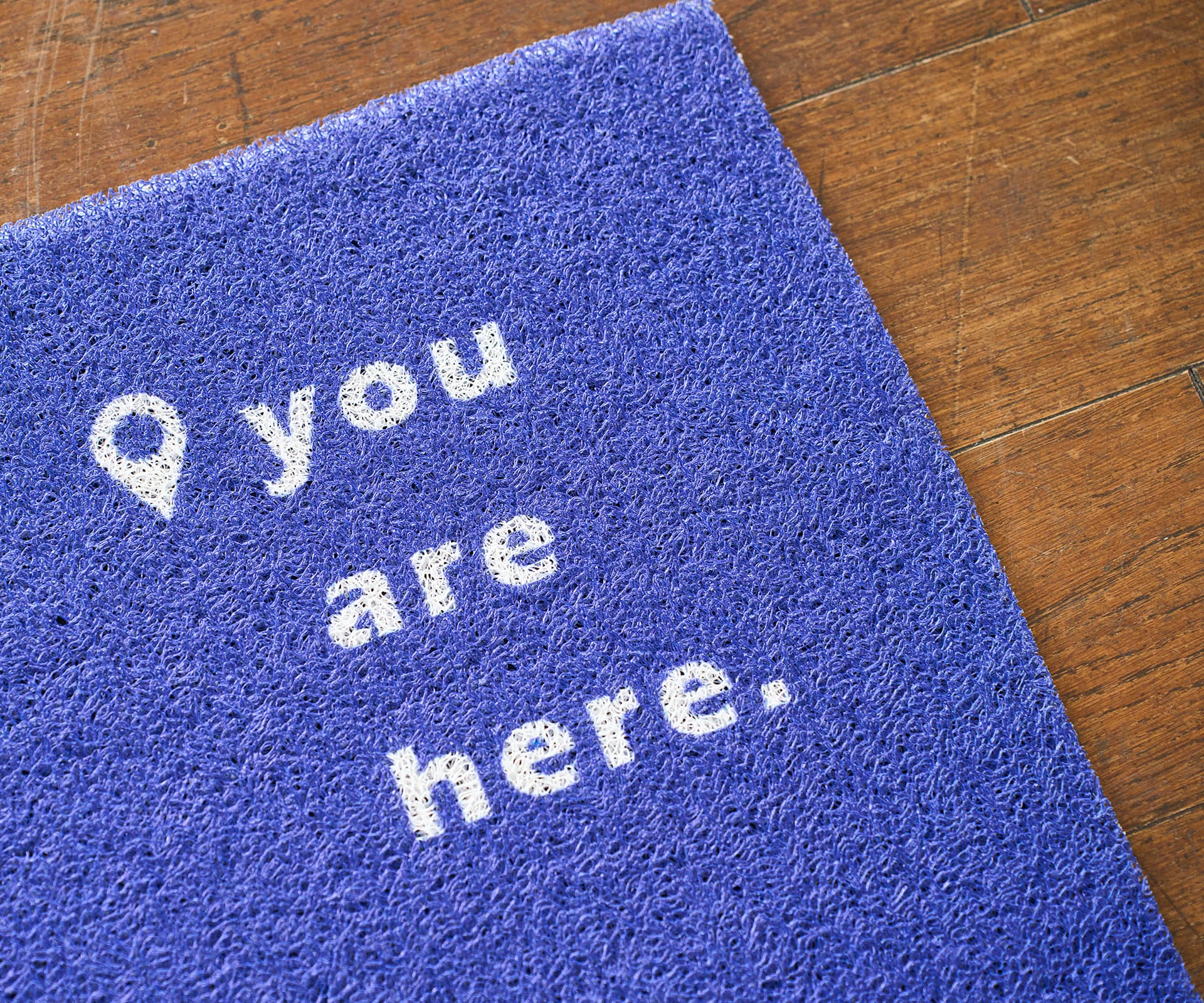 Коврик Hello придверный, синий