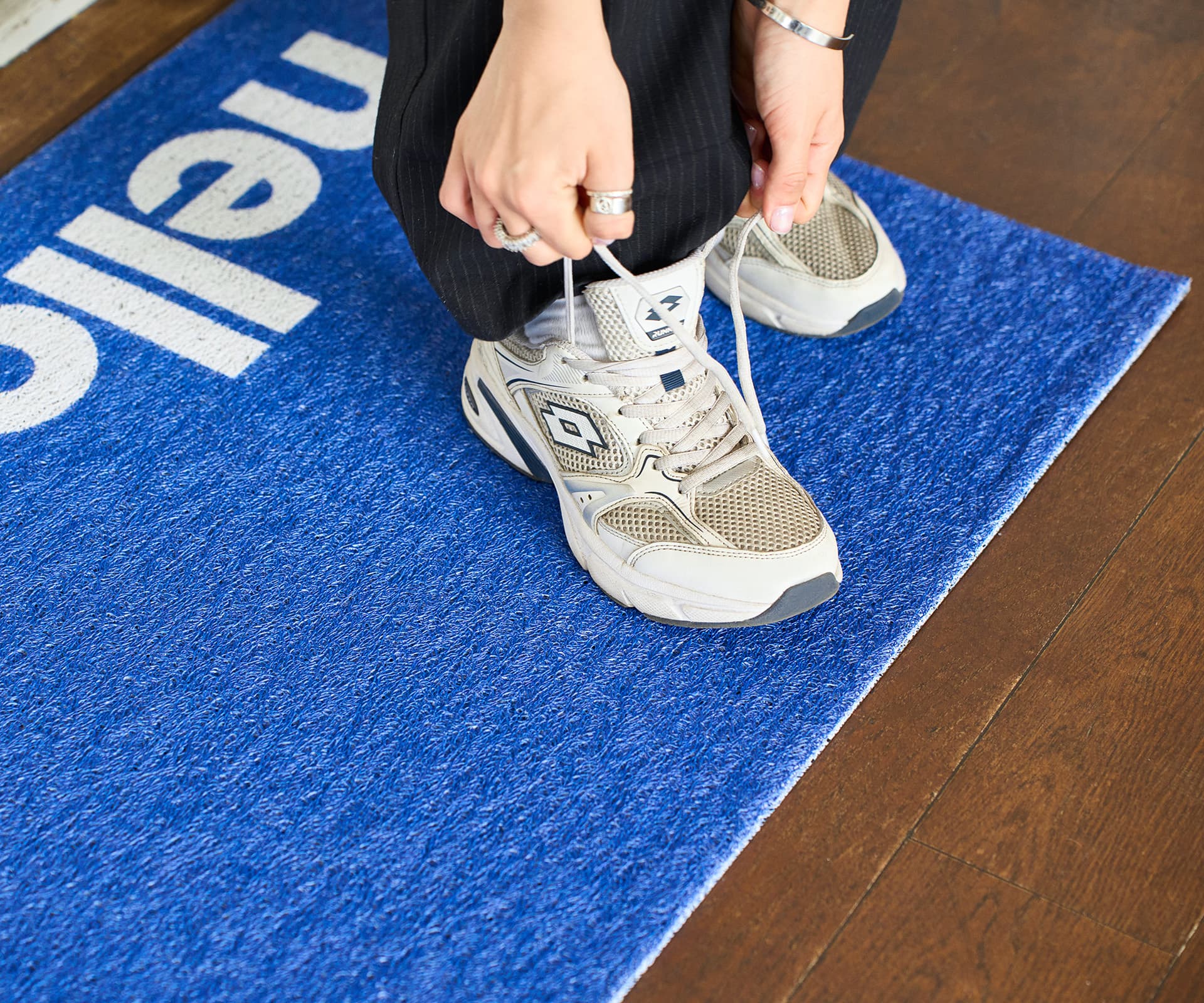 Коврик Hello придверный, синий