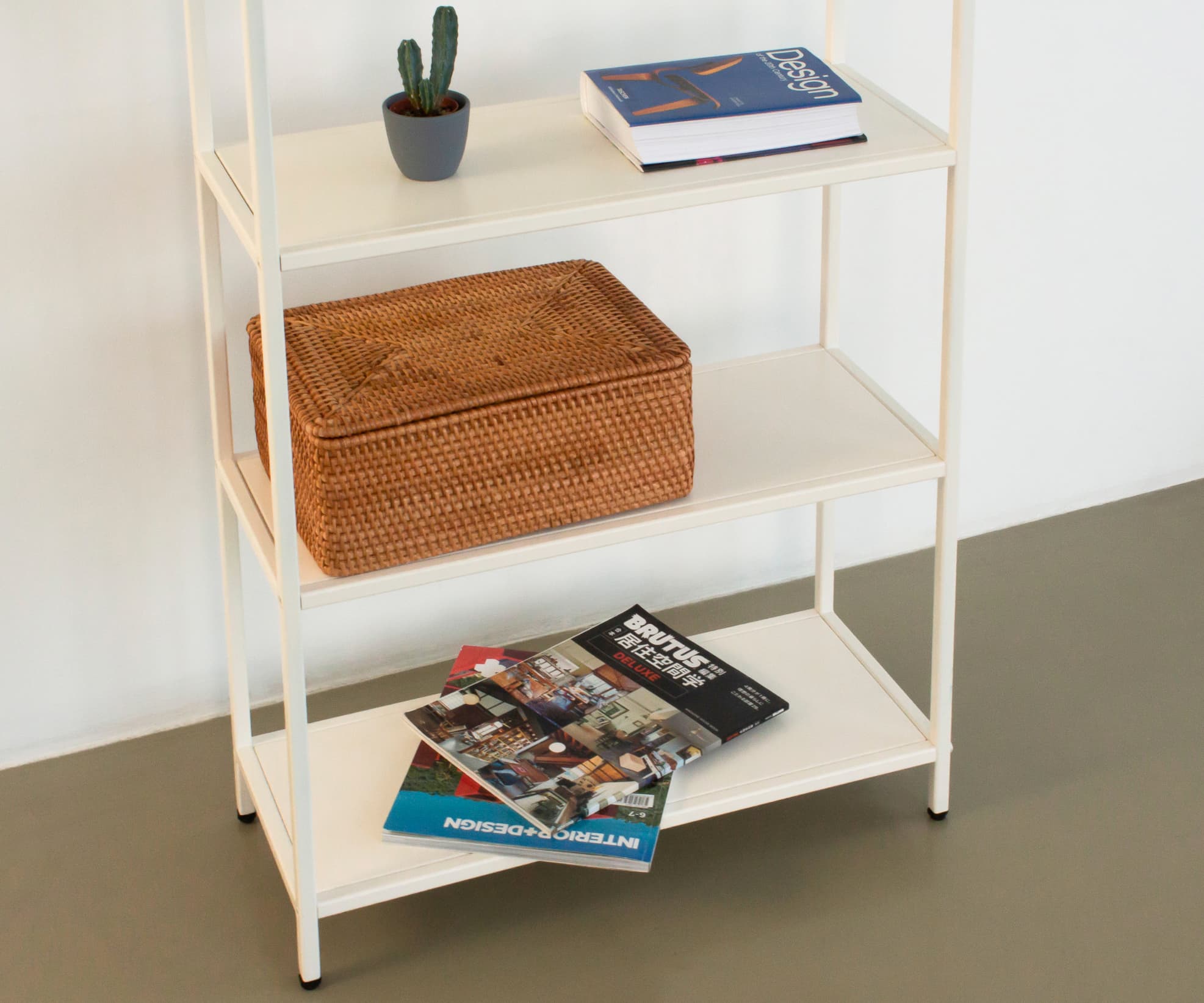 Стеллаж металлический 155х60х25, молочный