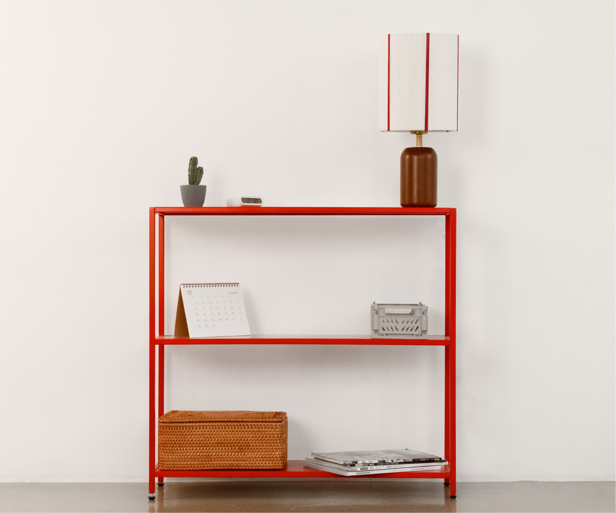 Стеллаж металлический 75х80х25, красный