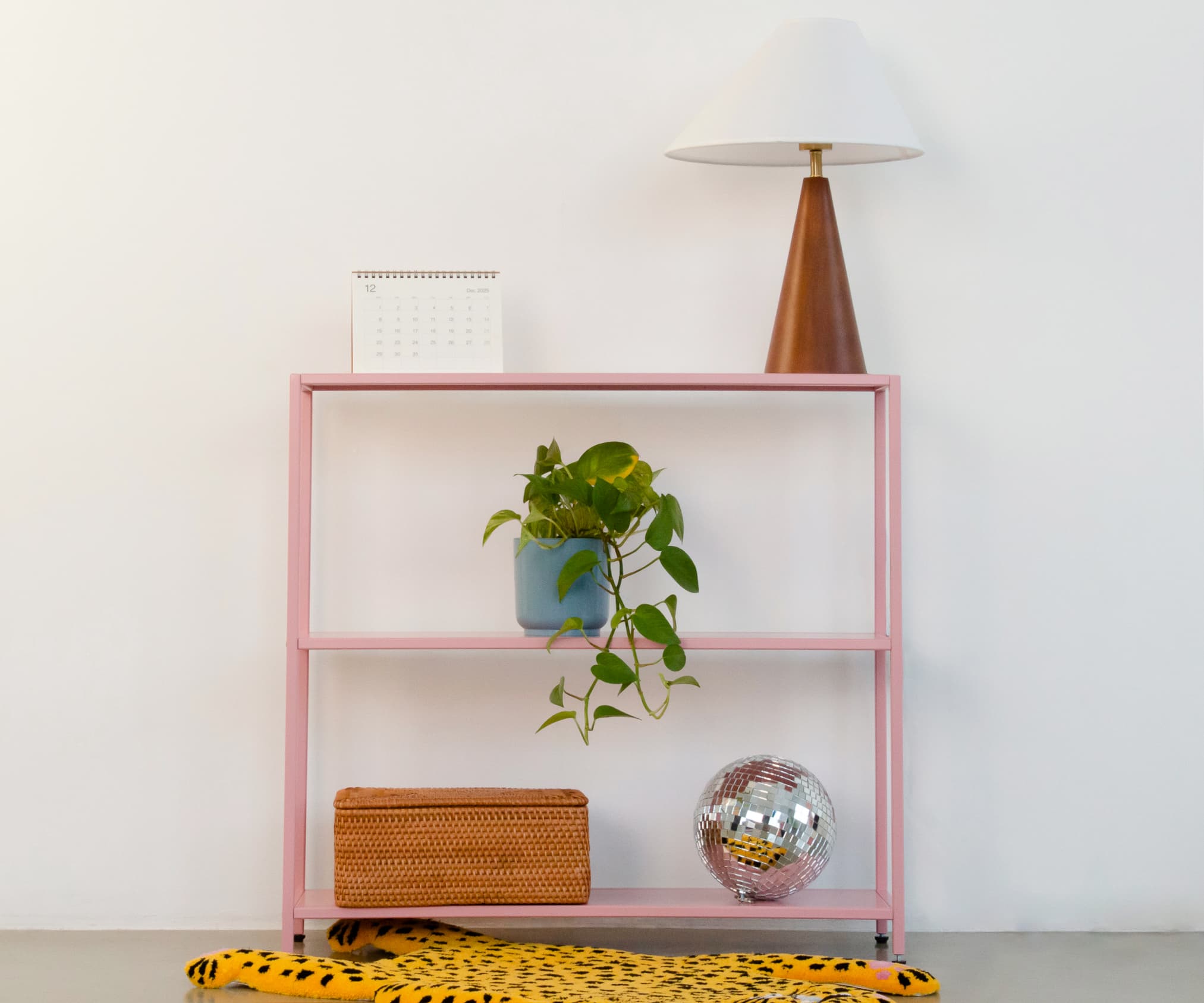 Стеллаж металлический 75х80х25, розовый