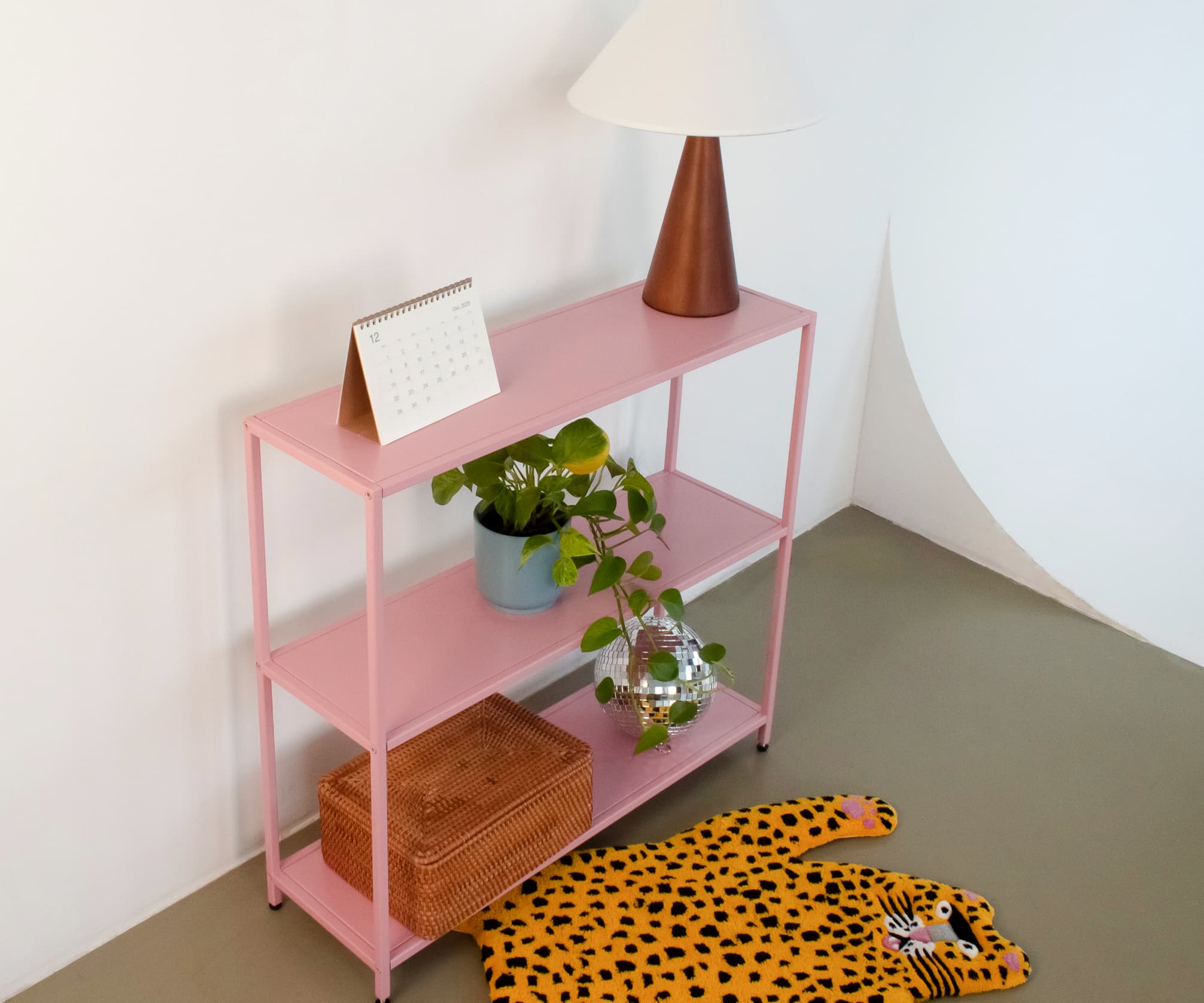 Стеллаж металлический 75х80х25, розовый