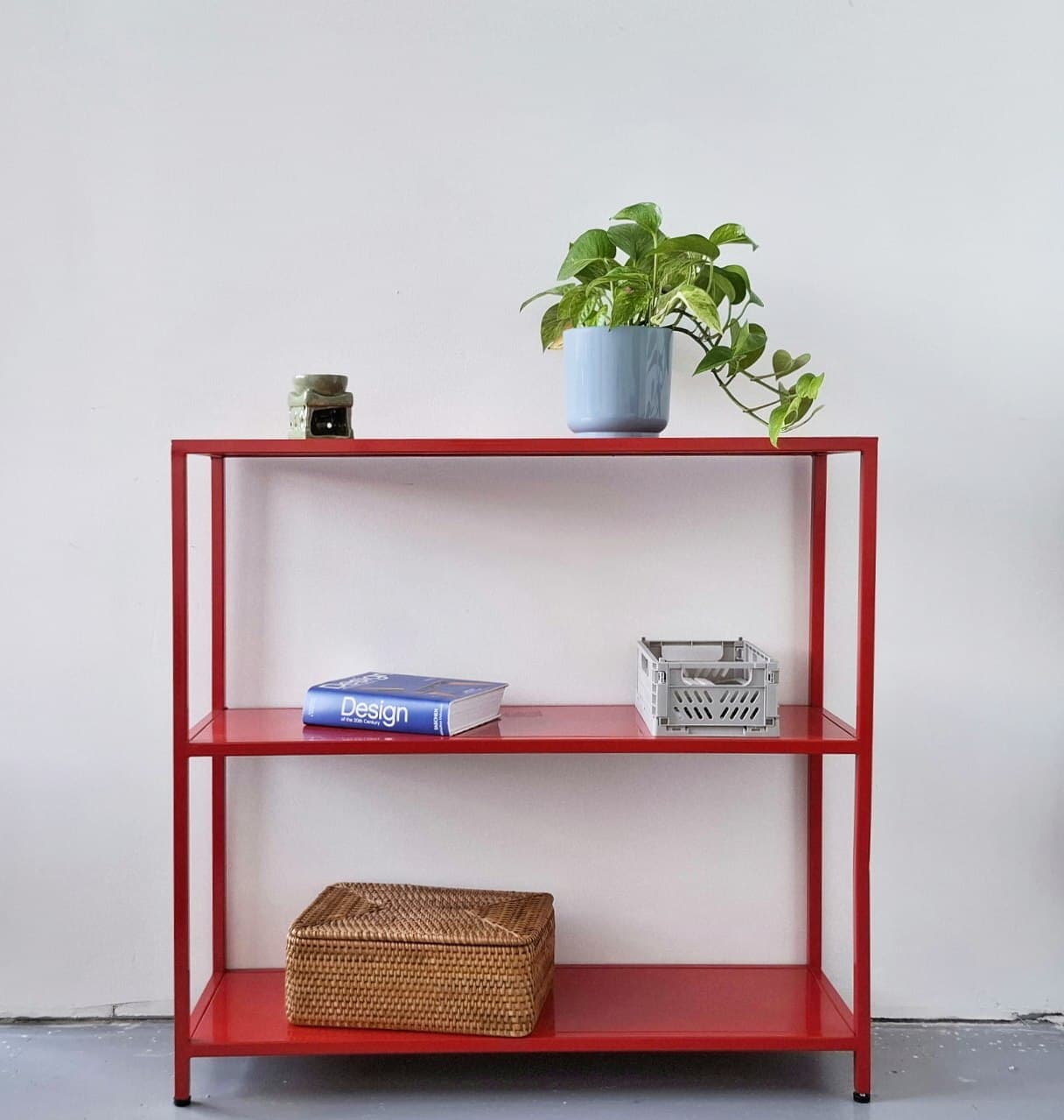 Стеллаж металлический 80х25х75, красный