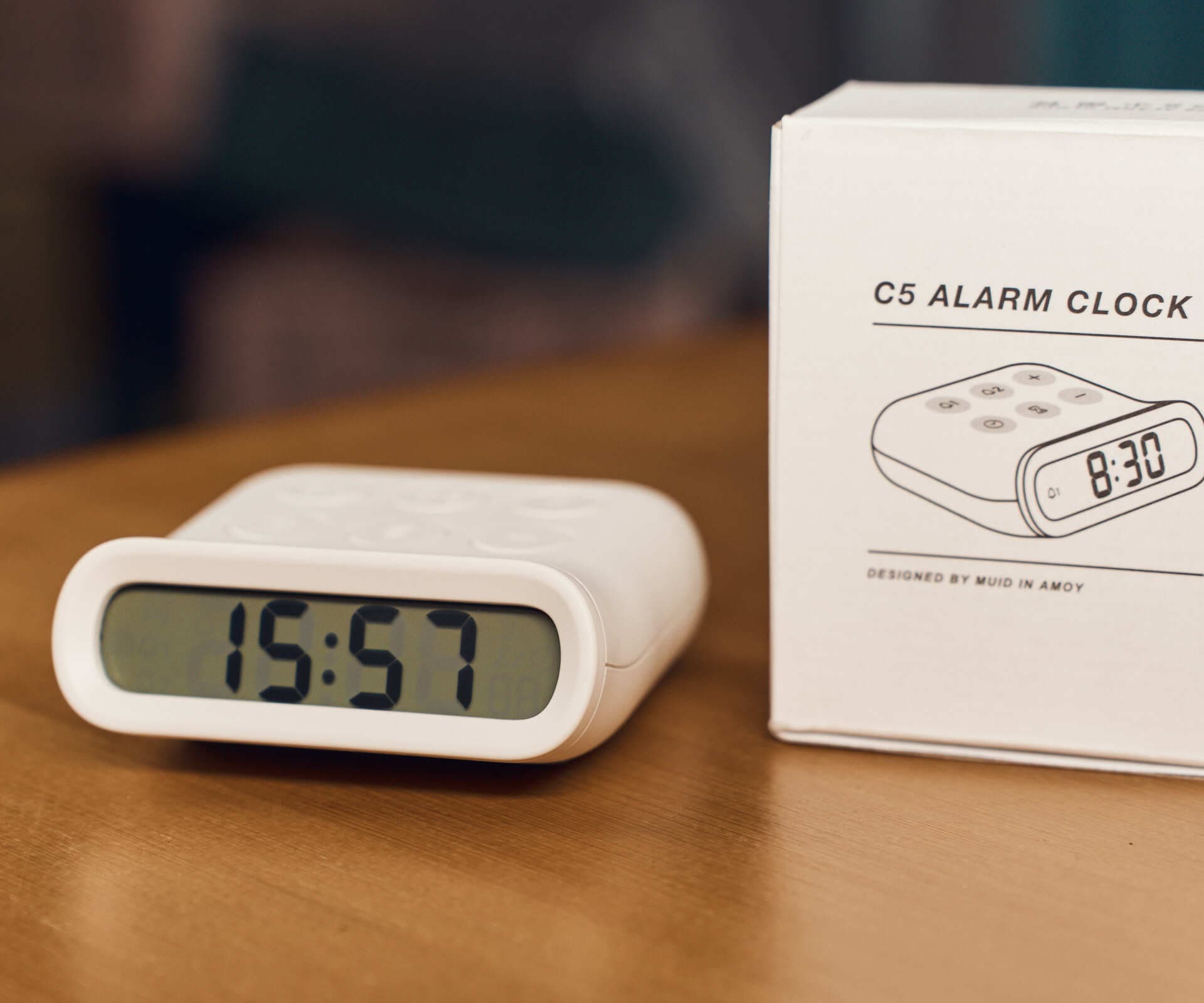 Настольные часы-будильник MUID, белые