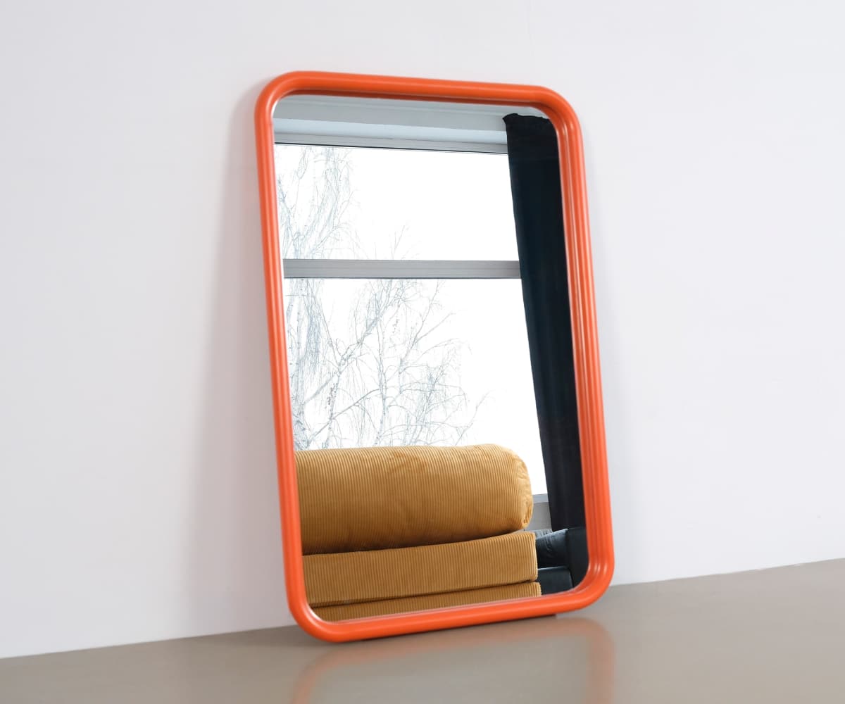 Зеркало на металлической раме 50х80 см, оранжевое