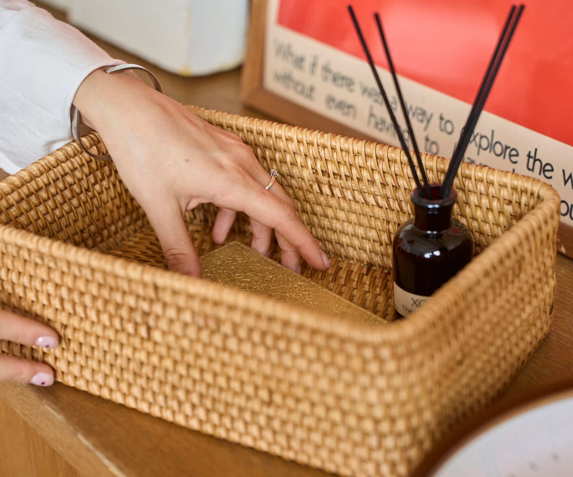 Короб из ротанга, S: 30х20х11 см