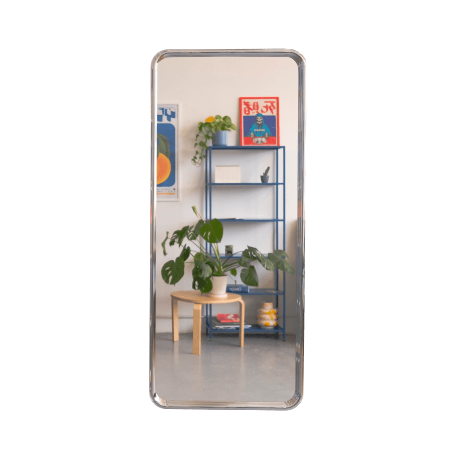 Зеркало в полный рост на металлической раме, хром