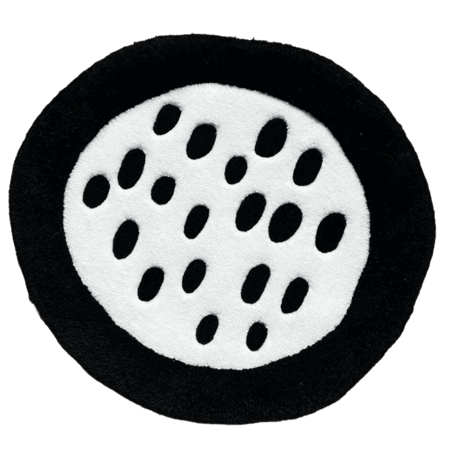 Коврик-лежанка черно-белая, 70х75