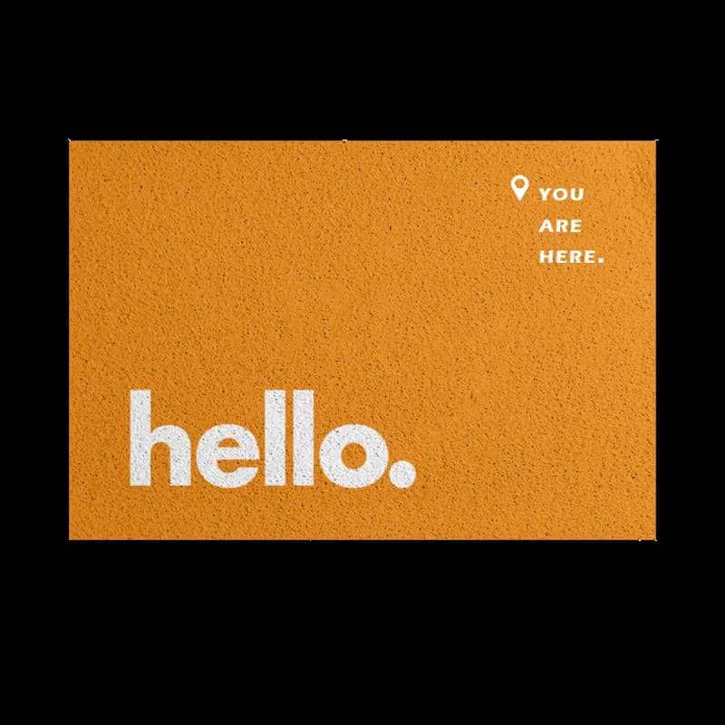 Коврик Hello придверный, оранжевый
