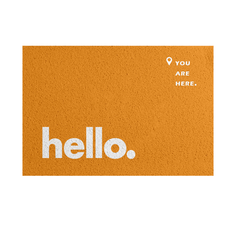 Коврик Hello придверный, оранжевый, 90 х 60