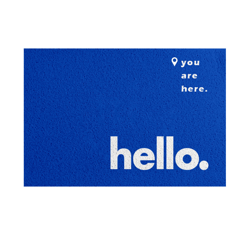 Коврик Hello придверный, синий, 90 х 60
